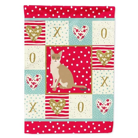 Carolines Treasures 28 x 0.01 x 40 in. Singapura Cat Love Canvas House Flag CK5789CHF